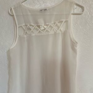 Chocolate brand white sheer tank top